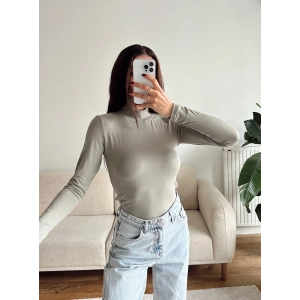 Balıkçı Yaka Buzzy Crop - YEŞİL