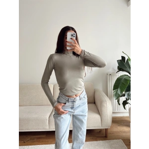 Balıkçı Yaka Buzzy Crop - YEŞİL