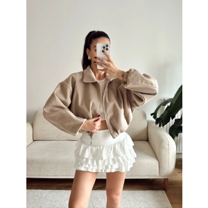 Oversize Kaşe Ceket - BEJ