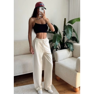 Barrel Fit Eşofman Altı - BEJ