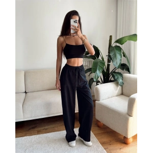 Barrel Fit Eşofman Altı - SİYAH