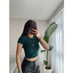 Basic Sandy Crop-YEŞİL