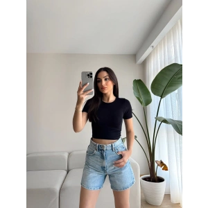 Basic Yumoş Crop-SİYAH