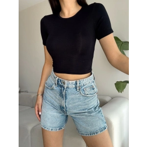Basic Yumoş Crop-SİYAH