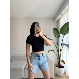 Basic Yumoş Crop-SİYAH