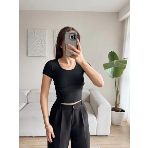 Bel Biyeli Crop - SİYAH