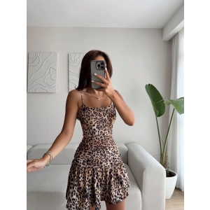 Bel Korse Biyeli Elbise - LEOPAR