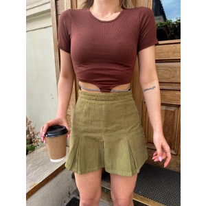 Bel Kuşaklı Kaşkorse Crop-KAHVE