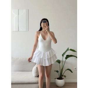 Bella Eteği Şortlu Elbise - BEYAZ