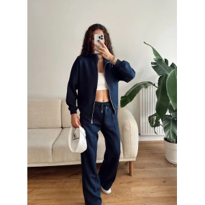 Üç İplik Bİyeli Eşofman Takımı - LACİVERT