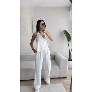 Twist Sırt Dekolte İkili Takım - BEYAZ