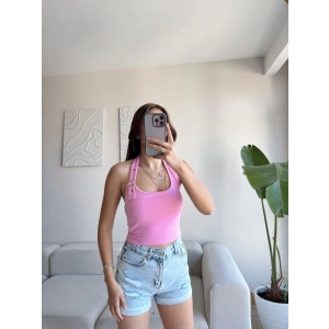 Boyun Kemerli Crop - PEMBE