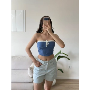BSK Ön Bağcık Büstiyer - BEBE MAVİSİ