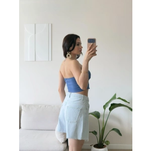 BSK Ön Bağcık Büstiyer - BEBE MAVİSİ