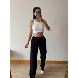 Çilek Kumaş Relax Pantolon - SİYAH