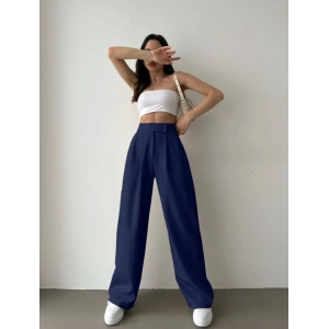 Cırtlı Palazzo Pantolon - LACİVERT