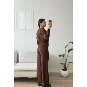 Çıtçıtlı Triko İkili Takım - KAHVE