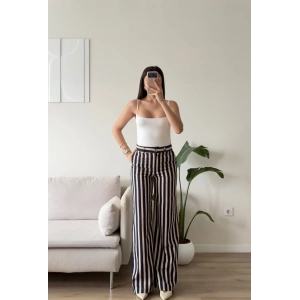 Çizgili Gabardin Pantolon - LACİVERT