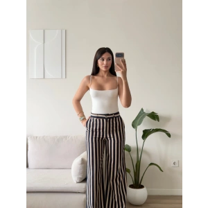 Çizgili Gabardin Pantolon - LACİVERT