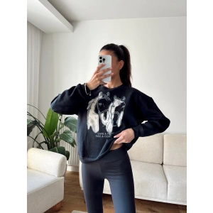 Cowboy Oversize Sweat - SİYAH