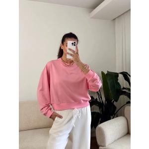 Crop Basic Sweat - PEMBE