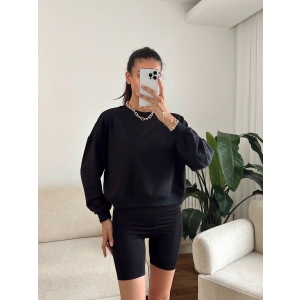 Crop Basic Sweat - SİYAH