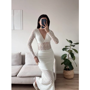 Dantel Detay Etek - BEYAZ