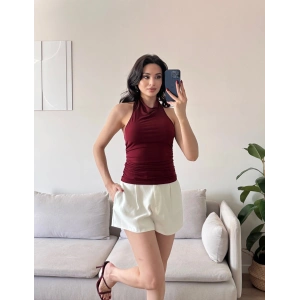 Degaje Yaka Bluz - BORDO