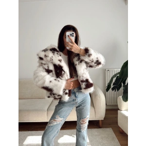 Desenli Premium Kürk - KAHVE