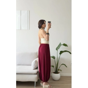 Dökümlü Balon Pantolon - BORDO