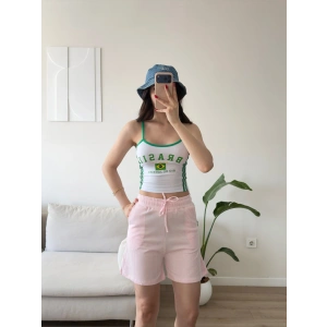 Double Çizgili Şort - PEMBE