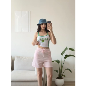 Double Çizgili Şort - PEMBE