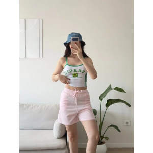Double Çizgili Şort - PEMBE