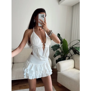 Drapeli Halka Detay İkili Takım - BEYAZ