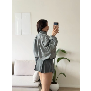 Ekose Bomber Ceket - GRİ EKOSE