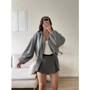 Ekose Bomber Ceket - GRİ EKOSE