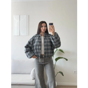 Ekose Bomber Ceket - SİYAH