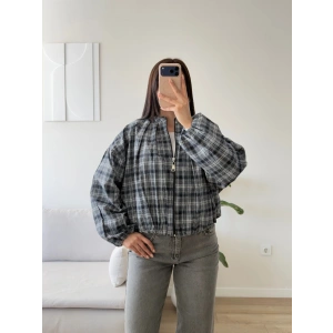 Ekose Bomber Ceket - SİYAH