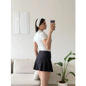 Fermuar Detay Bodysuit - BEYAZ