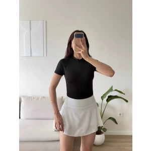 Fermuar Detay Bodysuit - SİYAH