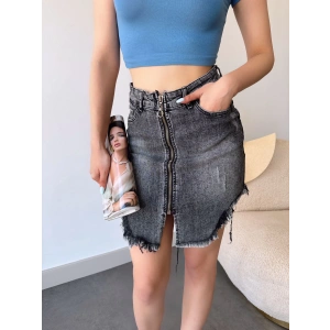 Fermuar Detay Kot Etek-FÜME