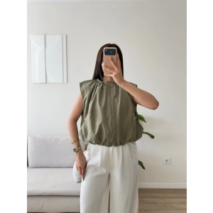 Fermuarlı Balon Yelek - HAKİ