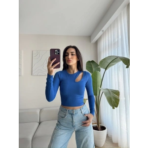 Fitilli Omuz Damla Detay Crop