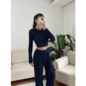 Fitilli Ters Dikiş İkili Takım - LACİVERT