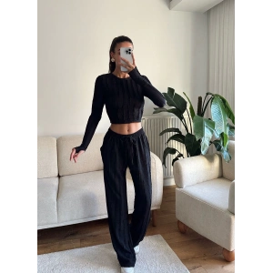 Fitilli Ters Dikiş İkili Takım - SİYAH