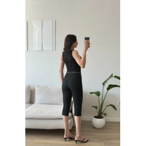 Flare Capri Pantolon - SİYAH