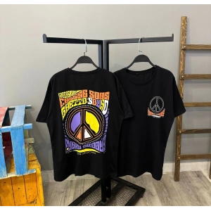 Funky Groovy Unisex Oversize T-shirt-SİYAH