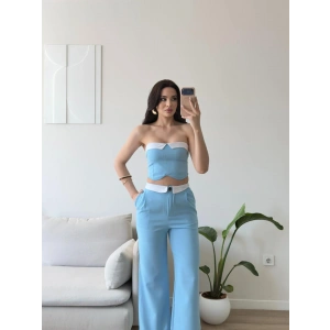 Garnili Straplez İkili Takım - MAVİ