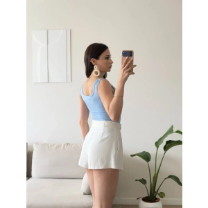 Halter Çıtçıtlı Bodysuit - MAVİ