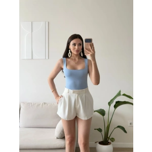 Halter Çıtçıtlı Bodysuit - MAVİ